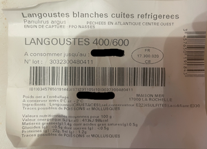 Langoustes blanches Cuites